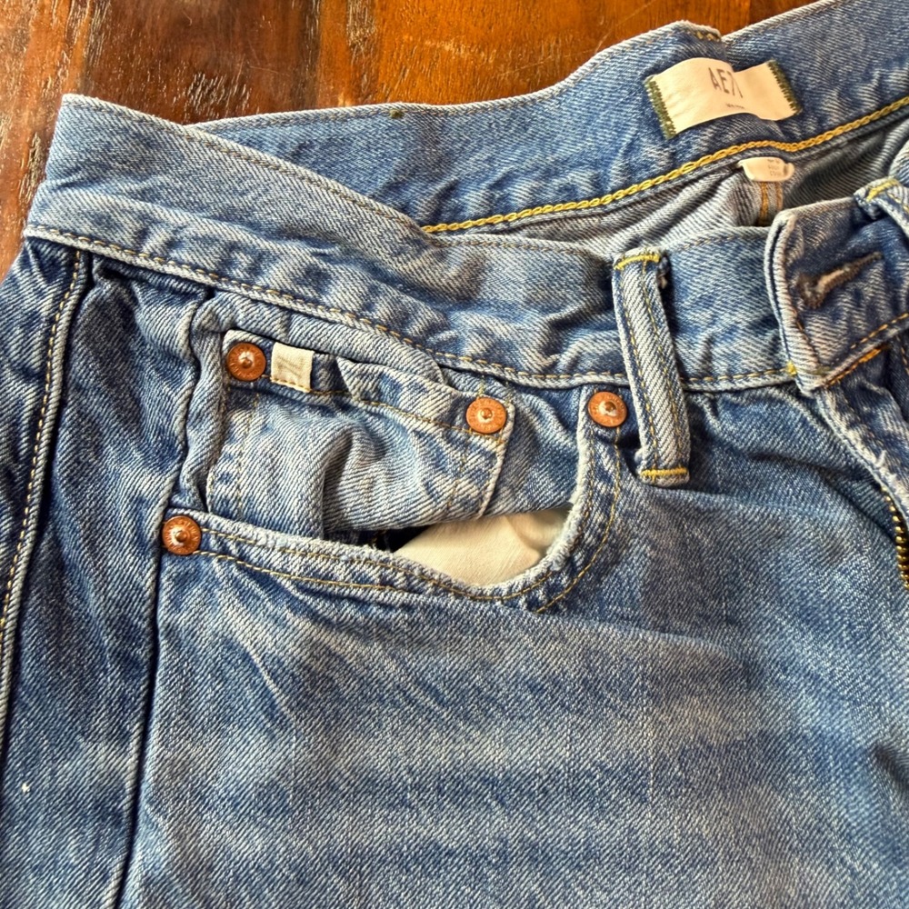 AE77 New York Wide Leg Light Wash Organic Cotton Jeans Size 28 Short - Picture 8 of 14